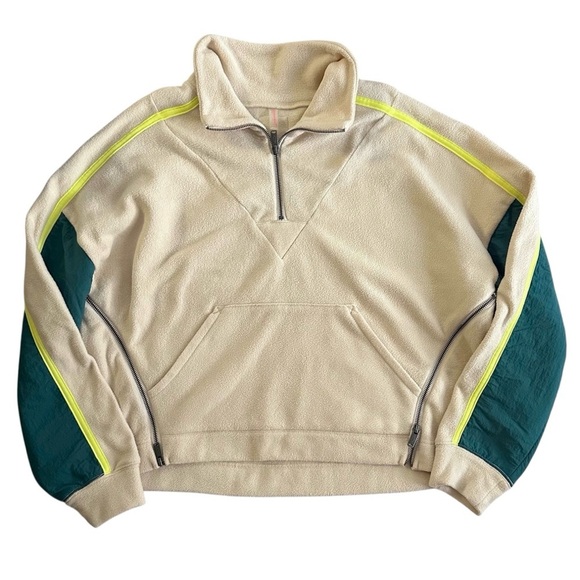 Free People Movement Arena Half-zip Pullover -  Ivory Combo Small - Picture 2 of 7